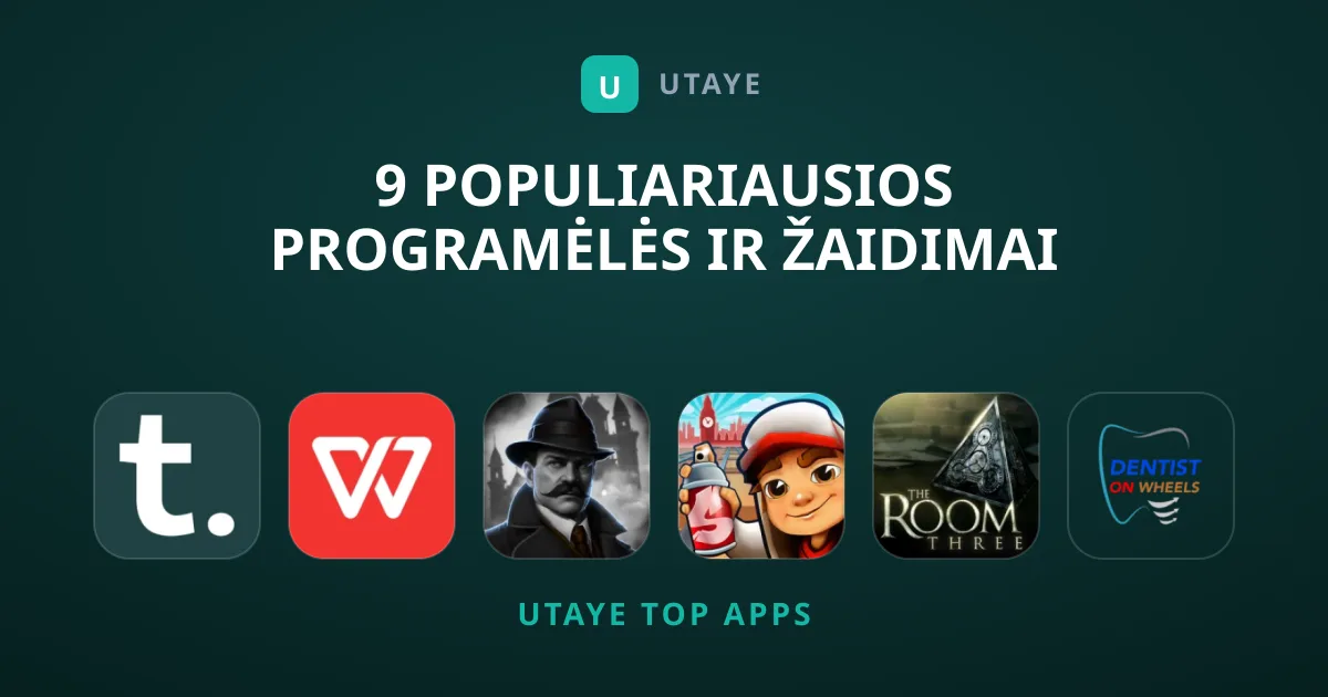9 Populiariausios Programėlės ir Žaidimai Telefonams